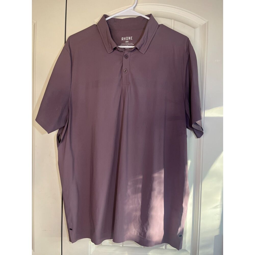 Rhone Commuter Polo Men's Large Purple Smoke Performance Golf NWT